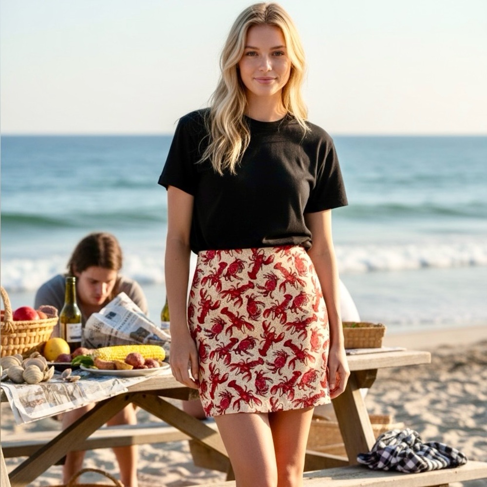 Felice Pappas Love Life Lobster and Crab Skirt